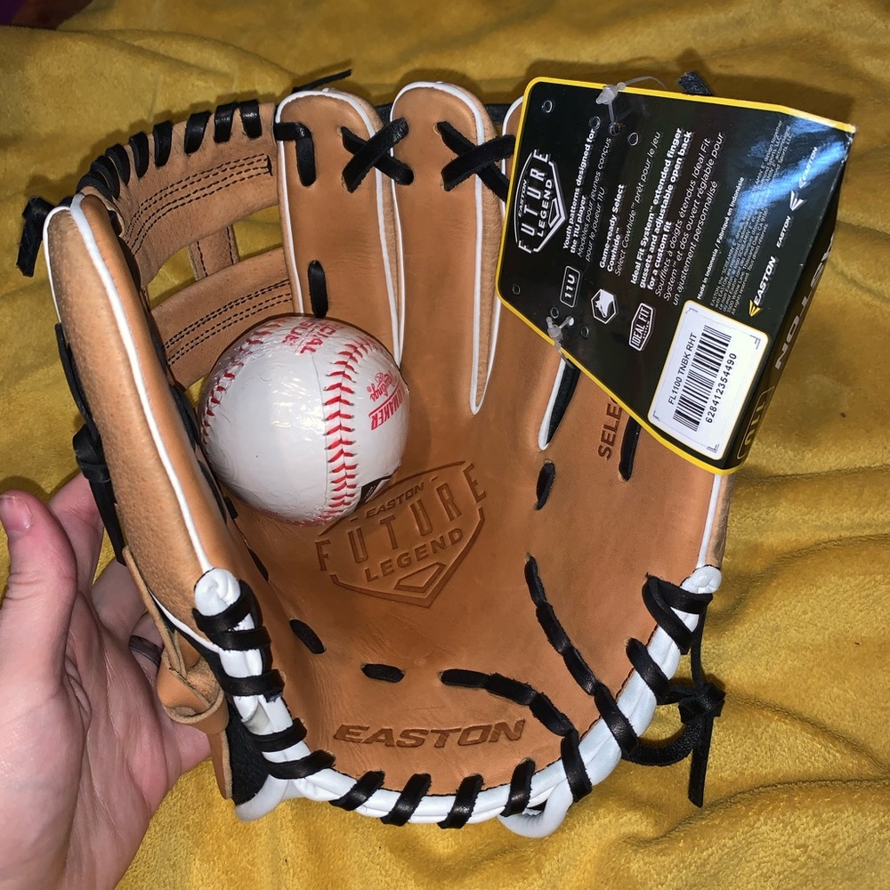 Kids baseball glove with ball